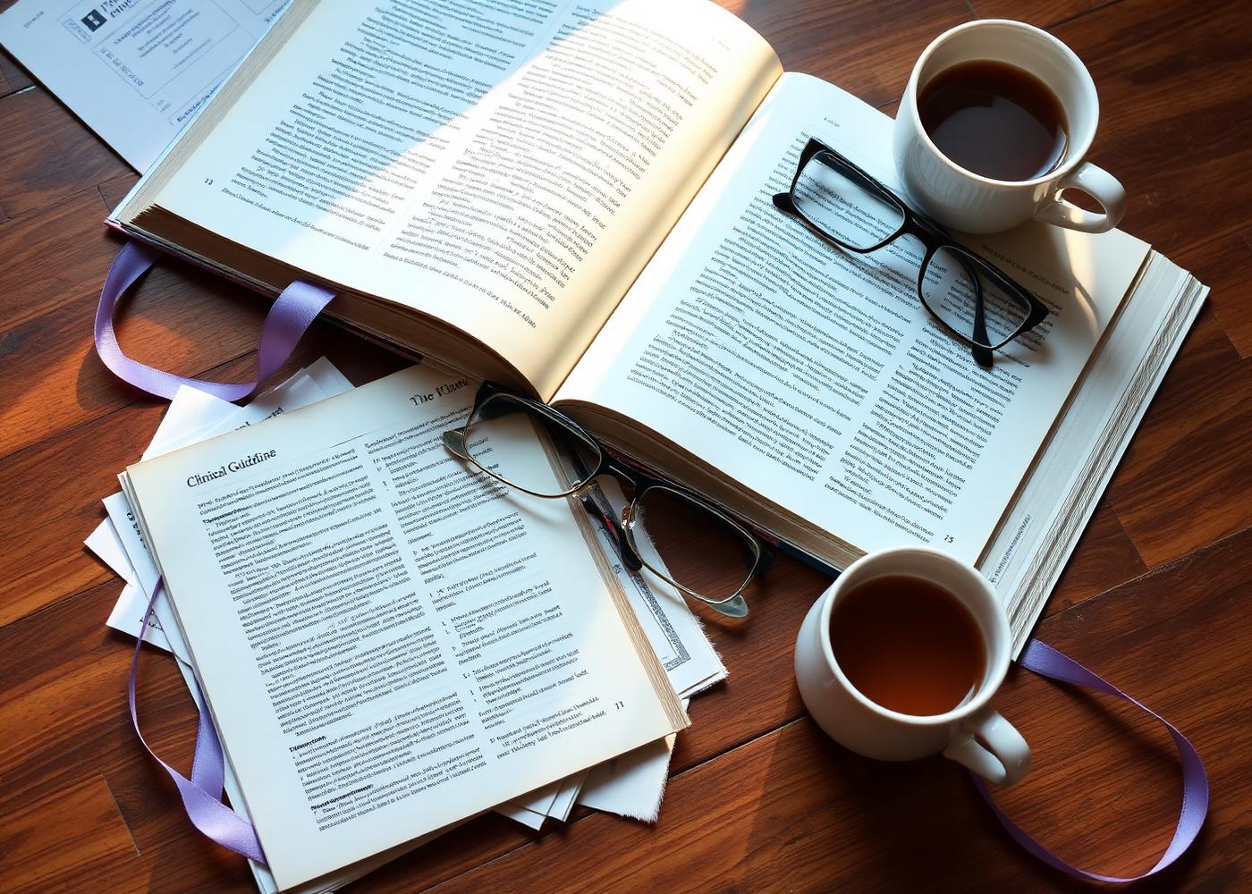 Clinician reviewing clinical guidelines